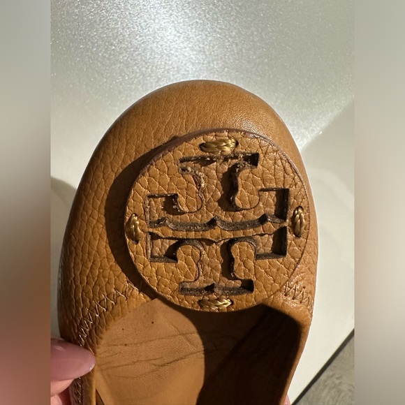 Tory Burch Minnie Leather Logo Travel Ballerina Flats Size: 7.5 - Picture 5 of 11